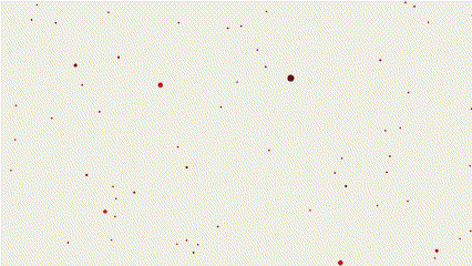 Depending on the size of my audio sound, I visualize it with ink dots that will appear out of nowhere. The audio is the sound of a squirt of water. The number of ink dots is based on the frequency of the water spray.      